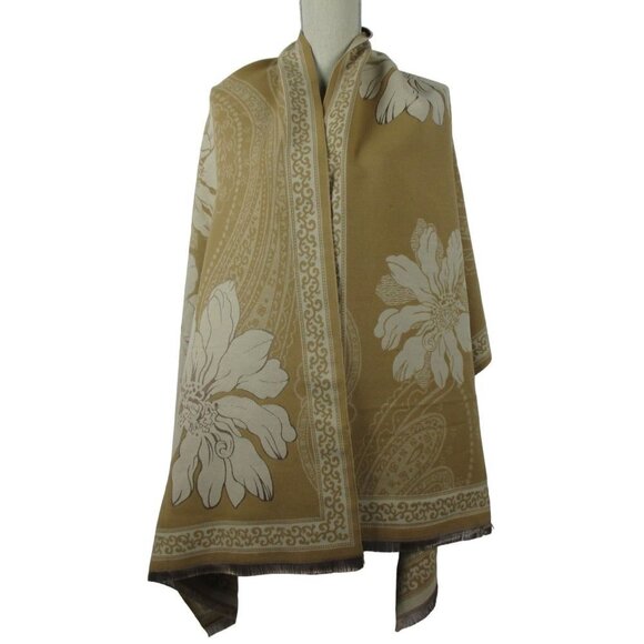 Chico's Large Floral Jacquard OblongLarge Scarf New $49 Romantic - Picture 6 of 9